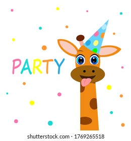 cute giraffe illustration, vector, design , greeting card