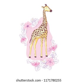 cute giraffe isolated icon vector illustration design