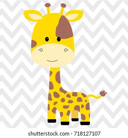 cute giraffe isolated icon vector illustration design