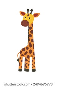 Cute giraffe. Isolated vector illustration on white background