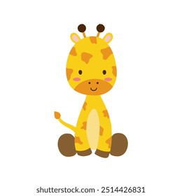cute giraffe isolated vector illustrations