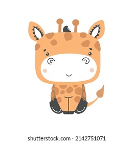 Cute giraffe kids vector illustration