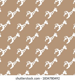 Cute Giraffe Line Up Vector Illustration Funny Seamless Pattern for Children Background and Apparel Design