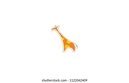 cute giraffe logo icon vector