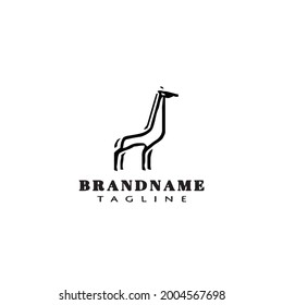 cute giraffe logo template icon modern vector illustration
