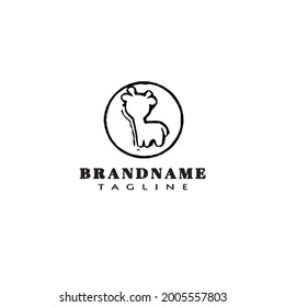 cute giraffe logo template icon modern vector illustration