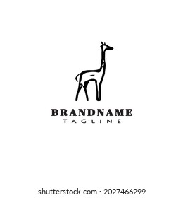 cute giraffe logo template icon modern vector illustration