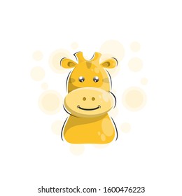 cute giraffe mascot cartoon design vector