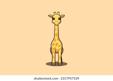 Cute Giraffe-Maskottchen, Zeichnungsvektor