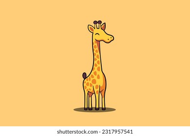 Cute Giraffe mascot drawing vector