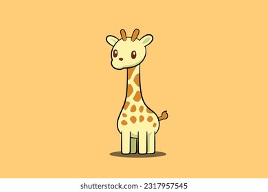 Cute Giraffe mascot drawing vector