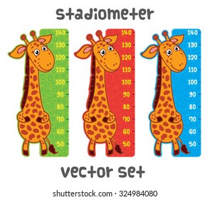 Cute giraffe meter wall from 50 to 140 centimeter