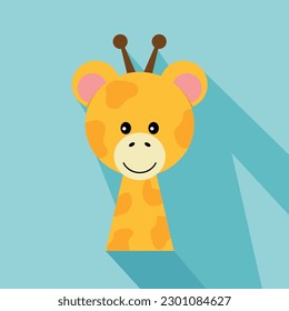 Cute giraffe on blue background
