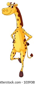 Cute giraffe on a white background