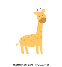 cute giraffe on a white background vector illustration design