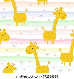 Cute giraffe Pattern print for kids. Printable templates.