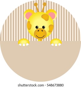 Cute giraffe round sticker
