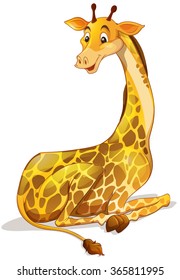 Cute Giraffe, allein sitzende Illustration