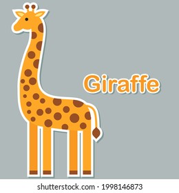 Cute giraffe sticker vector illustration for paper bookmark collection. Frog giraffe mascot character in modern style. Frog pop art chic patches, pins, badges and stickers.