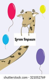 Cute giraffe with text plane