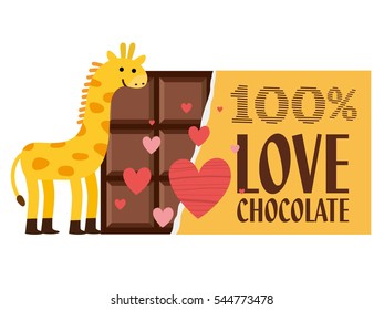 Cute giraffe Valentines day card. vector illustration.