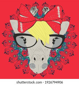 cute giraffe vector art desing