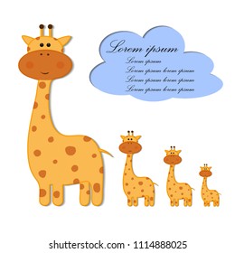 Cute Giraffe Vector. Cartoon giraffe