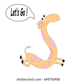 cute giraffe. vector cartoon illustration