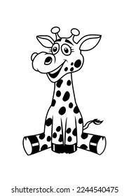 Cute Giraffe, Vektorgrafik auf weißem Hintergrund 