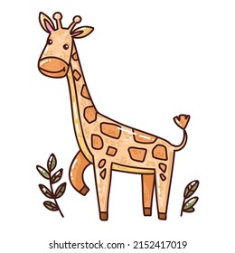 cute giraffe vector drawing for kids, t shir, wallpaper fashion clothes. Hand drawn illustration