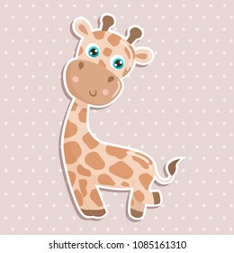 Cute giraffe vector illustration.