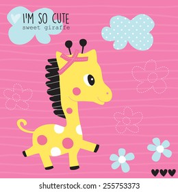 cute giraffe vector illustration