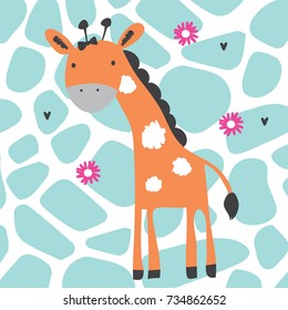 cute giraffe vector illustration