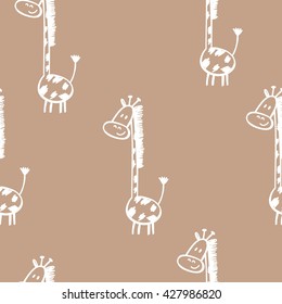 Cute giraffe vector print