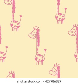 Cute giraffe vector print