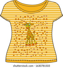 cute giraffe vector t-shirt illustration.eps