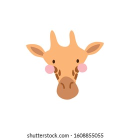 cute giraffe wild animal character icon vector illustration design