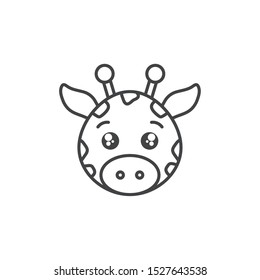cute giraffe wild animal line style icon vector illustration design