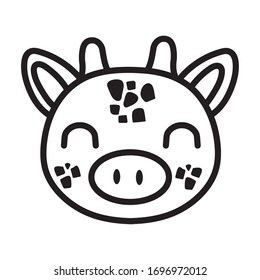 cute giraffe wild animal line style icon vector illustration design