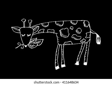 Cute giraffe.Sketchy style.