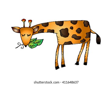 Cute giraffe.Sketchy style.