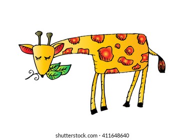 Cute giraffe.Sketchy style.