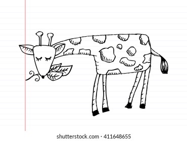 Cute giraffe.Sketchy style.