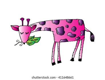 Cute giraffe.Sketchy style.