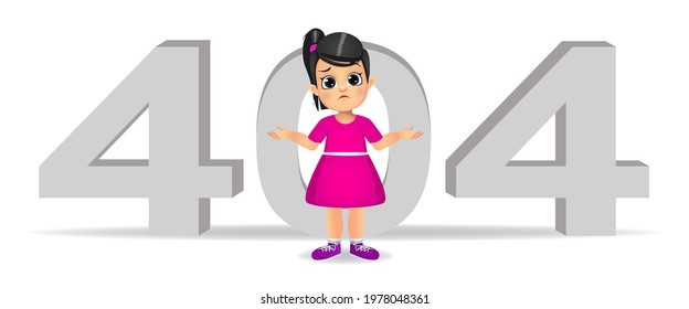 cute girl with 404 error message