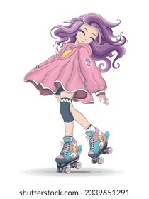 Cute girl anime illustration