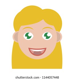 Cute girl avatar face vector illustration