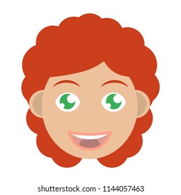 Cute girl avatar face vector illustration
