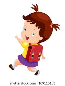Cute girl back to school