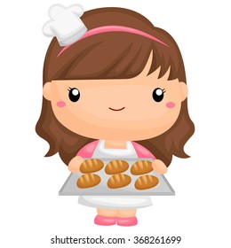 Cute Girl Baking